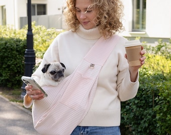 Cotton Pet Sling Carrier for Dogs & Cats – Lightweight, Breathable, Handmade Travel Bag – MAYA