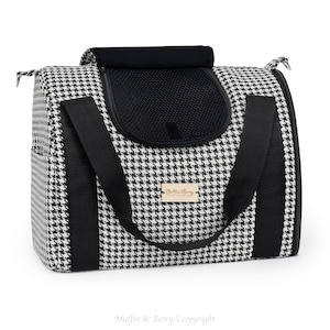 Handmade Pet Carrier Bag for Cats and Dogs – Soft Travel Tote with Mesh Panels, Cotton Lining & Sturdy Base - JANE