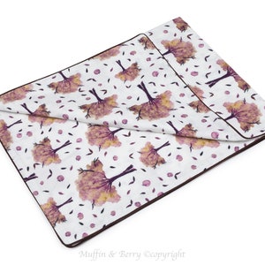 Organic muslin double gauze cotton blanket OAK (aubergine)