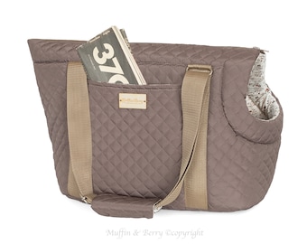Pet Carrier – Quilted Cocoa Brown Dog & Cat Carrier EMILY