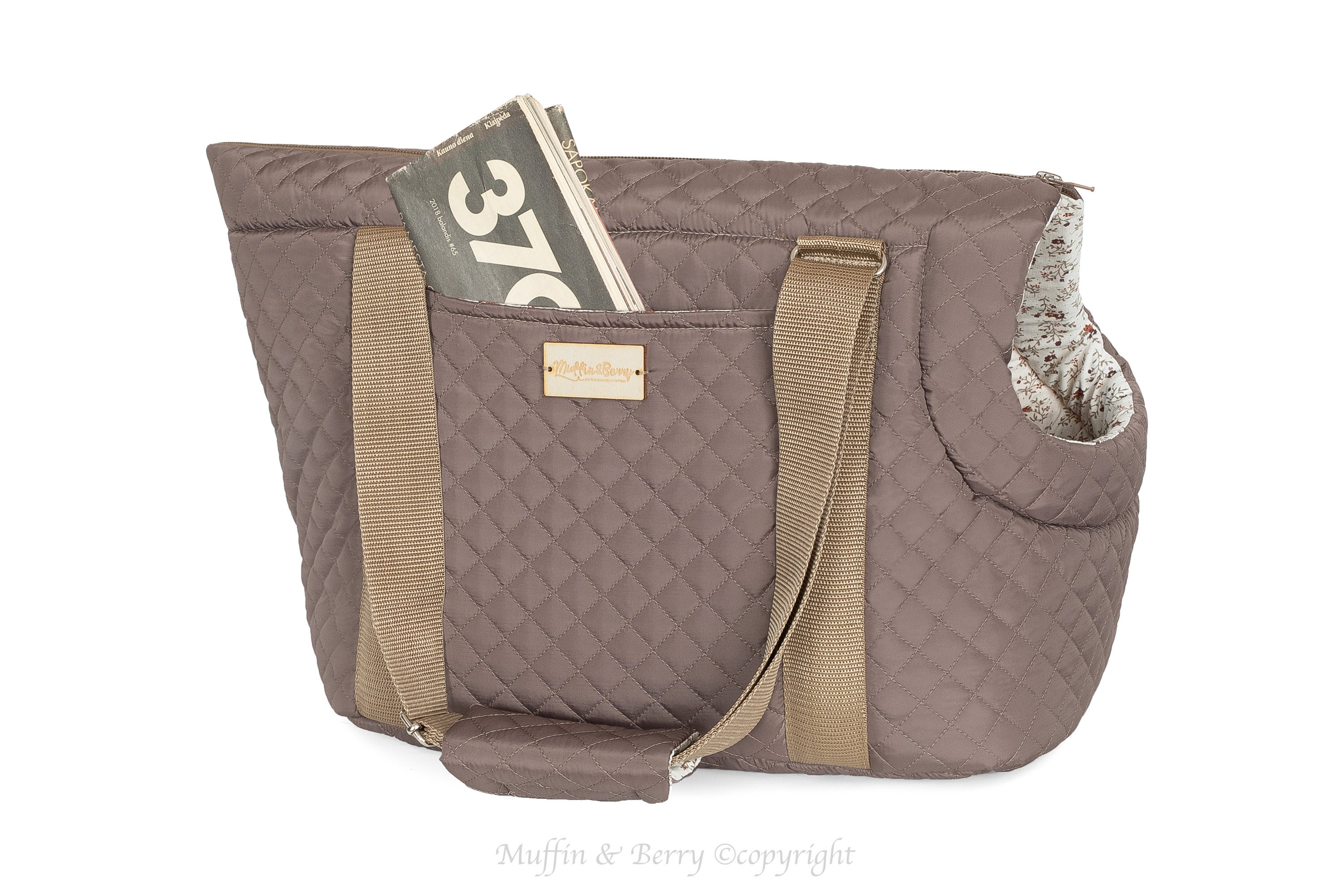 Pet Carrier - Quilted Cocoa Brown Dog & Cat Emily