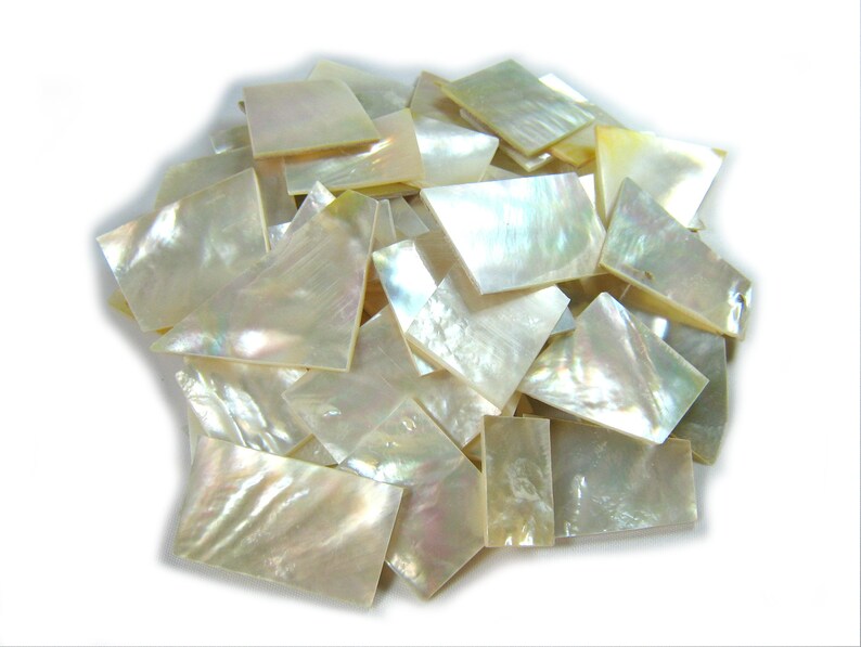 2 Oz. White Mother of Pearl Irregular Shell. One Side | Etsy