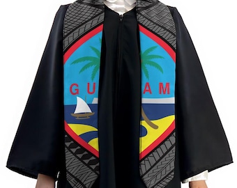Guahan Tribal Black Guam Graduation Stole