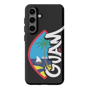 Guam Robbe Schwarze Handyhülle: Tagged-Style Design