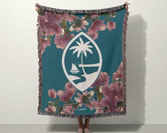 Guam Puti Tai Nobio Bougainvillea Woven Blanket