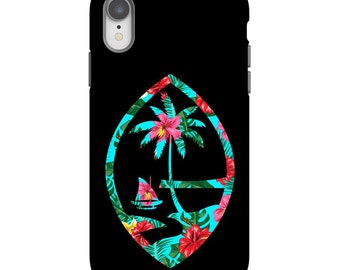 Teal Floral Guam Seal Tough Phone Case