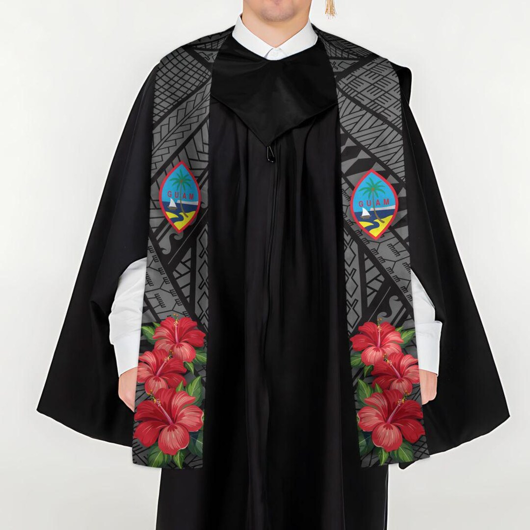 Tibal Graduation Guahan Hibiscus Tribal Black Graduation Stole Sash - Etsy
