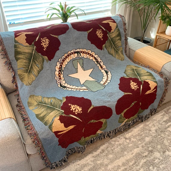 Cnmi Seal Hibiscus Paradise Woven Blanket