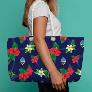 Guam Flagge Floral Weekender Tasche