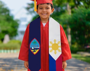 Kids Guam Philippines Graduation Stole Sash