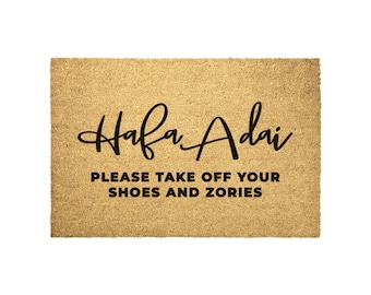Hafa Adai Take Zories Off Guam CNMI Outdoor Coir Door Mat