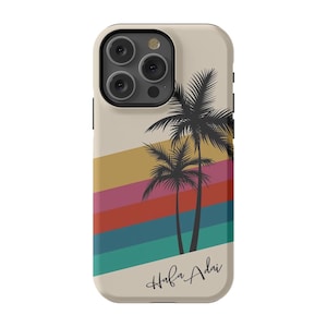 Retro Regenbogen Sonnenuntergang Hafa Adai Guam Phone Case
