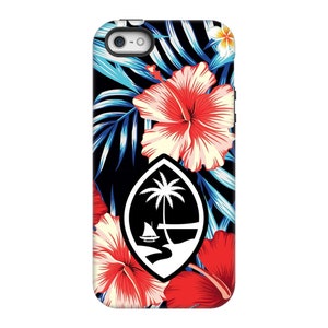 Tropical Floral Guam Premium Glossy Tough Phone Case