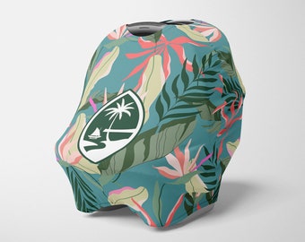 Guam Blue Birds Of Paradise Nursing Car Seat Cover