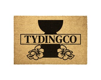 Personalized Latte Stone Hibiscus Chamorro Outdoor Coir Door Mat