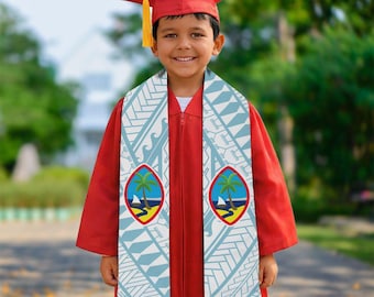 Kids Guahan Tribal Light Blue Graduation Stole Sash