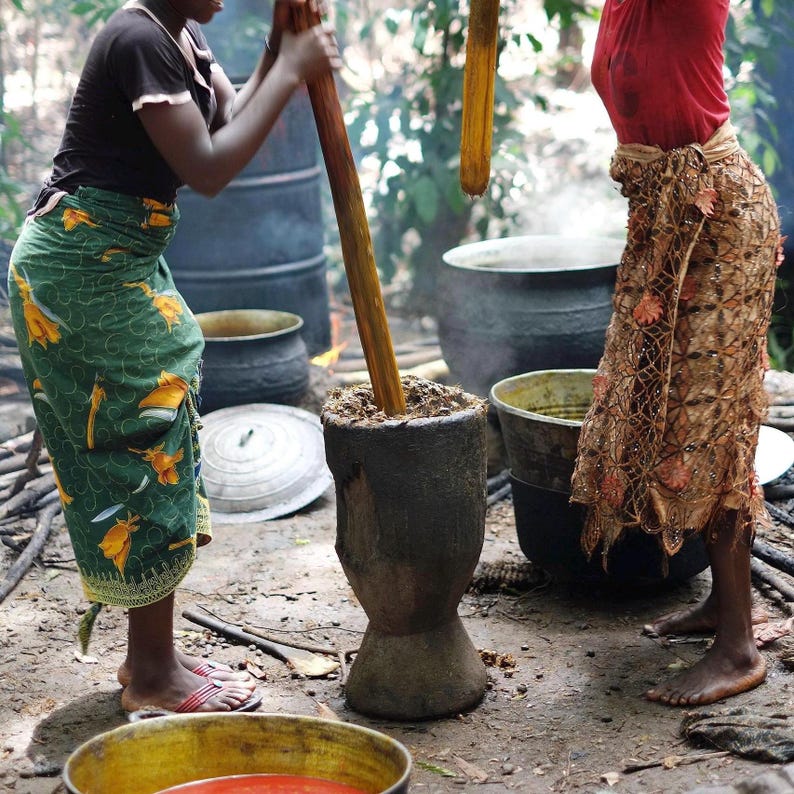Handmade African Mortar and Pestle: Rustic Wood Fufu Cooking Tool - Etsy