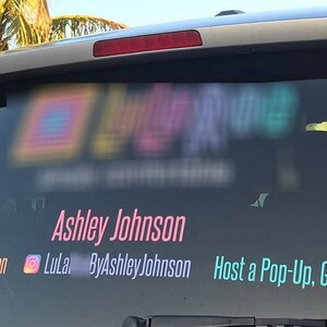 LuLa Back Glass Decal - Full Color LLR Window Decal, QR Code, Fashion Consultant image 2