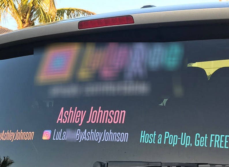 LuLa Back Glass Decal - Full Color LLR Window Decal, QR Code, Fashion Consultant image 2