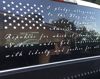 American Flag, Pledge of Allegiance, Pledge Sticker, Flag Decal, American Flag Decal, 2nd Amendment