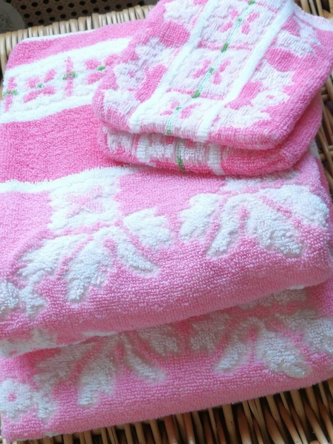 Set of 4 Vintage 60's Towels With 4 Matching Wascloths in - Etsy