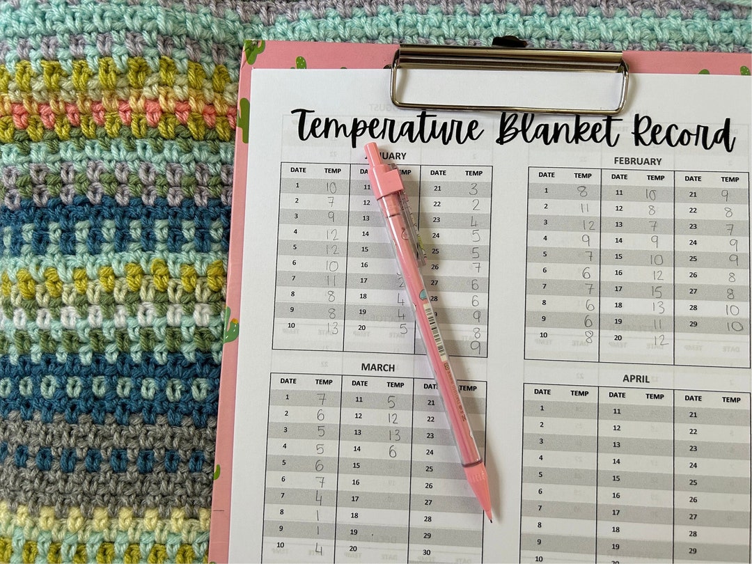 Digital Version Temperature Record for Temperature Blanket any Year ...