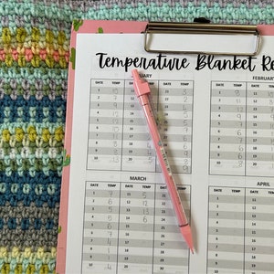 Digital Version - Temperature Record for Temperature Blanket (any year) (INSTANT DOWNLOAD)