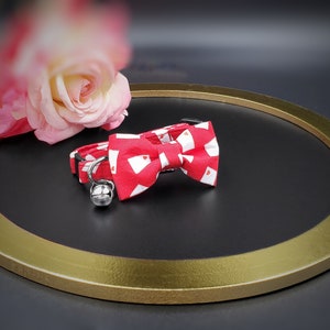 Carte de Saint-Valentin Collier et noeud papillon pour chat en forme de coeur/Collier et noeud avec lettre je t'aime pour chats/Cadeaux pour chats