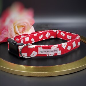Valentine Cards Heart Dog Collar/ Adjustable Love Letters Collar for Dogs/I Love You Dog Collar/ Designer Gifts for Dogs