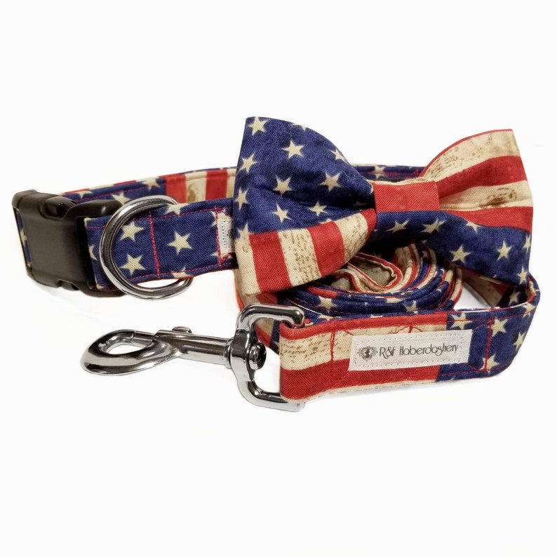 patriotic dog bow tie