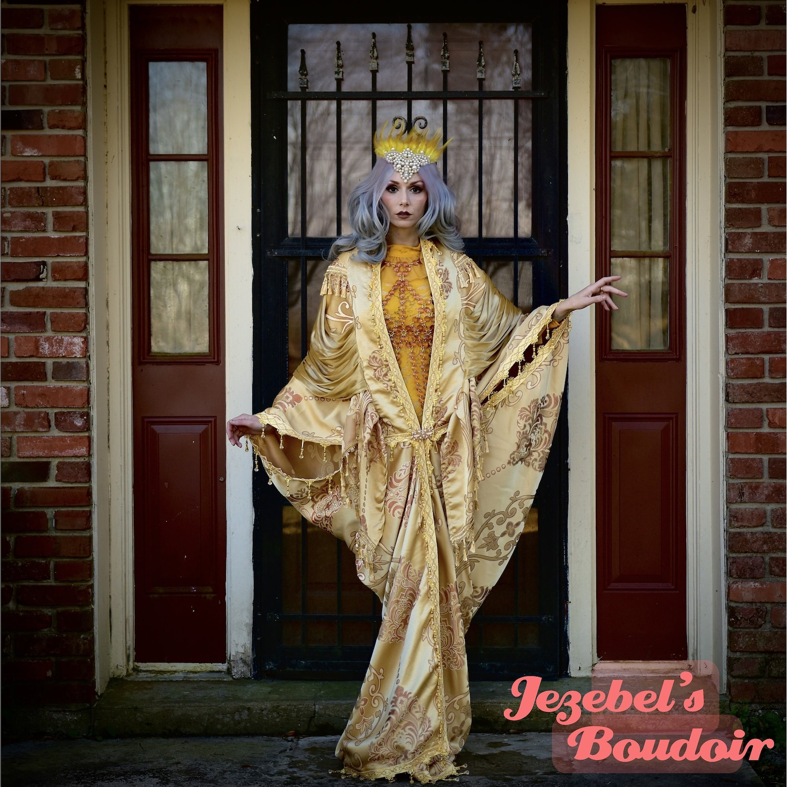Majestic Baroque Robe, Bat Wing Romantic Burlesque Drag Queen Reveal ...