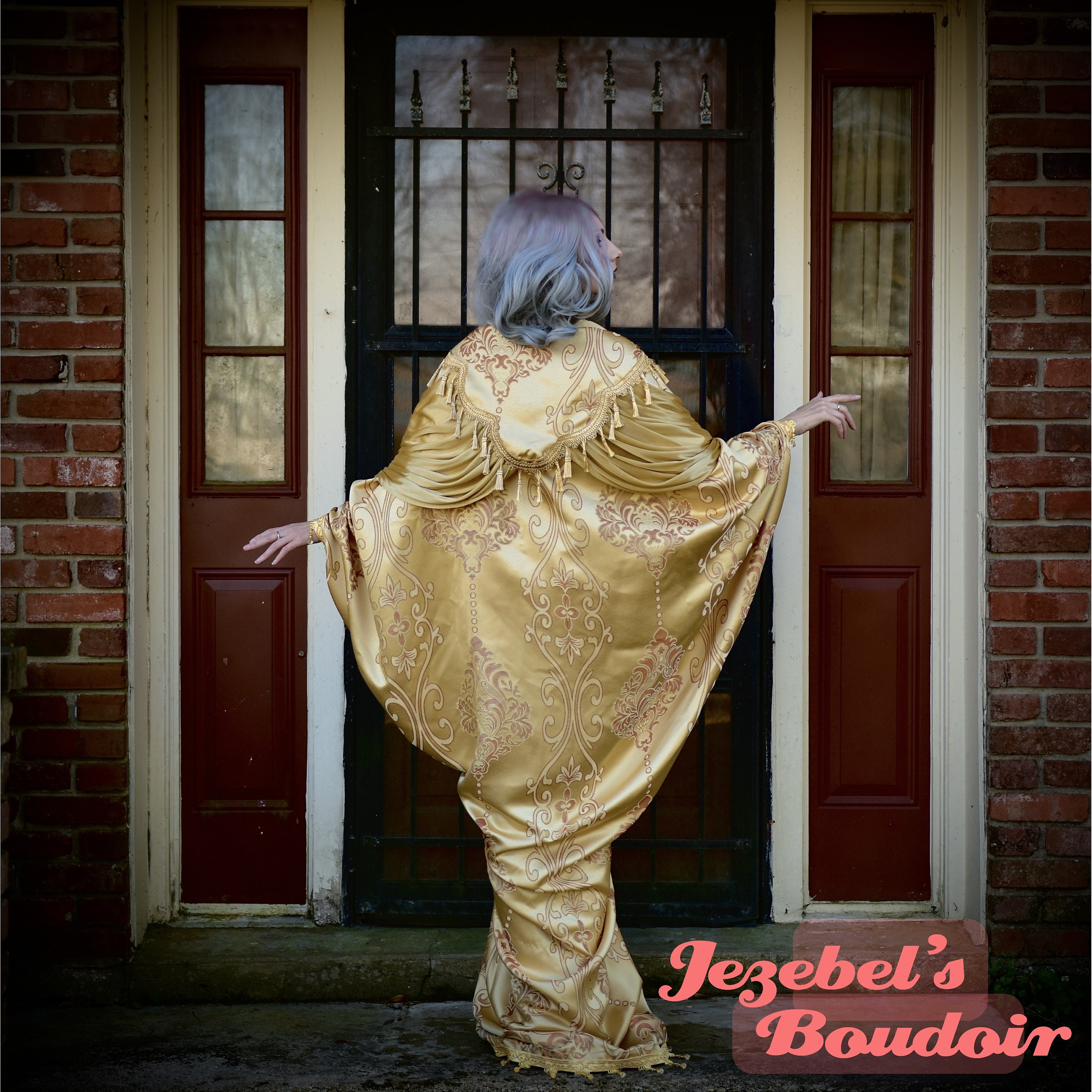 Majestic Baroque Robe, Bat Wing Romantic Burlesque Drag Queen Reveal ...