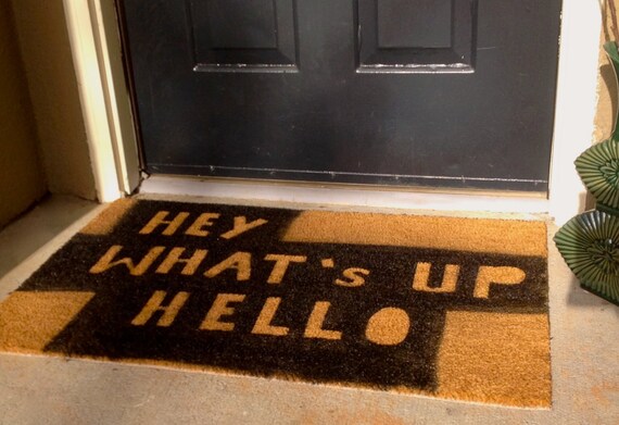 Hey Whats Up Hello Heavy Duty Heywhatsuphello Outdoor Doormat Custom Welcome Door Mat Made To Order Outside Mat