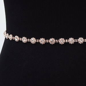 Ouro rosa strass guarnição pelo quintal-atacado ouro rosa noiva guarnição cupchain cinto de noiva-fino cristal strass guarnição-bolo bandas tr24rg