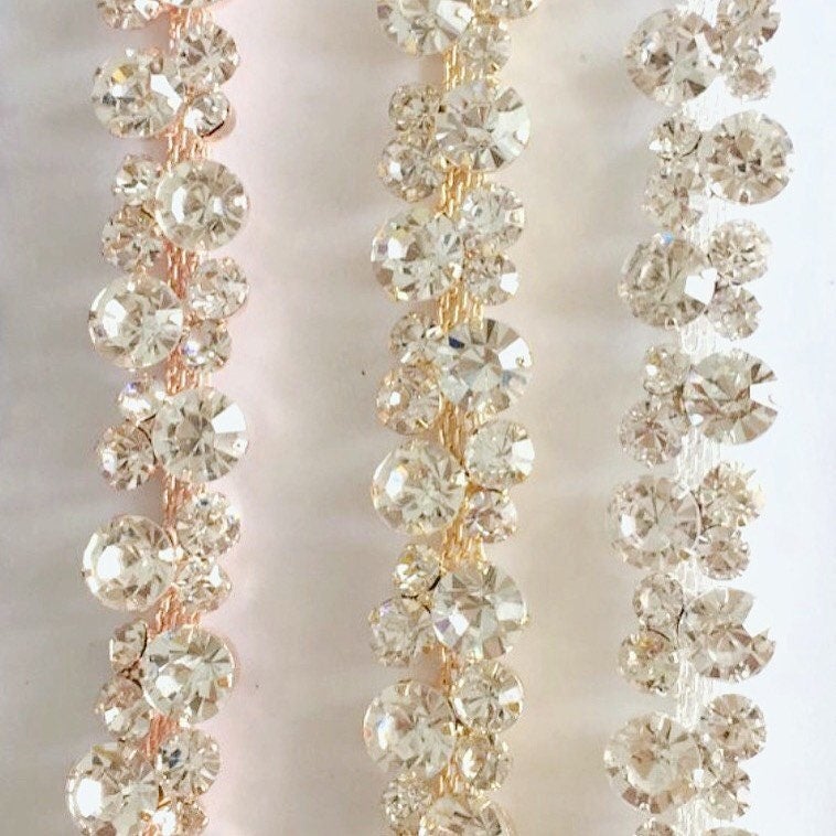 Gold Rhinestone Trim by the Yard wholesale Gold Bridal Trim Etsy