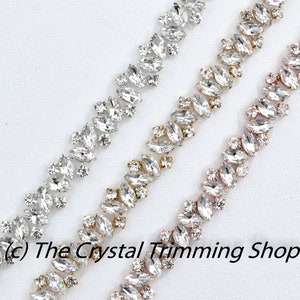 Rhinestone Trim by the Yard Wholesale Bridal Trim-Bridal Belt Thin Crystal Rhinestone Trim Sew-On Rhinestone Applique Tr90M image 3