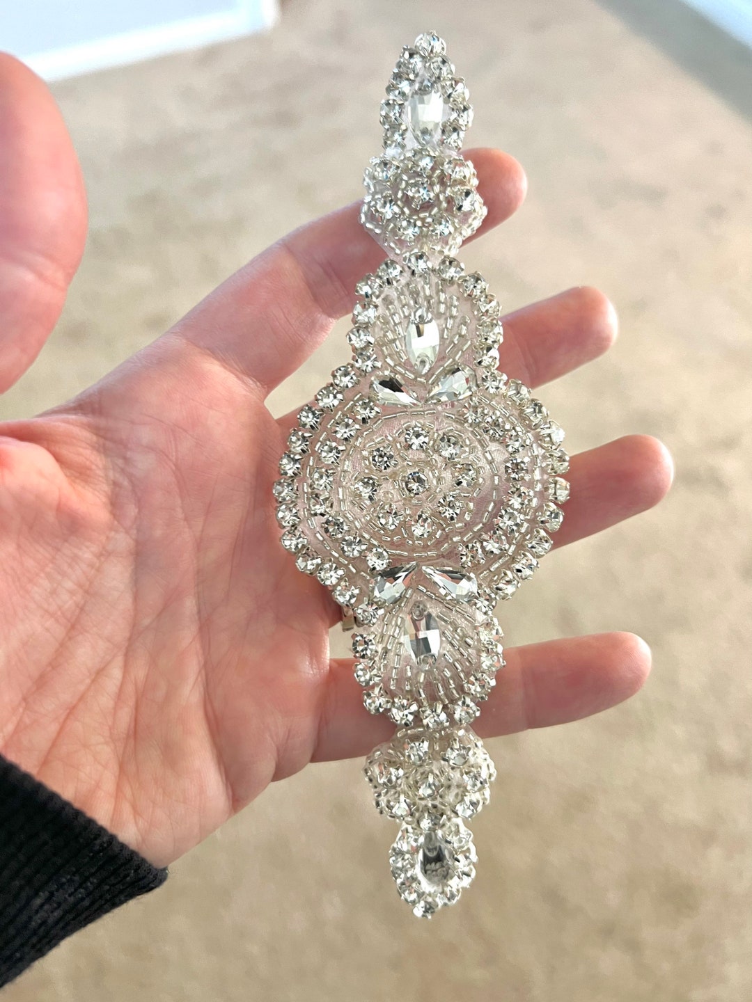 Crystal Rhinestone Applique Wholesale Bridal Trim DIY Baby Headband