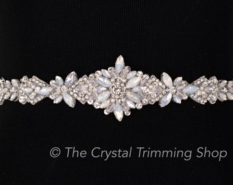 Opal Rhinestone Applique- Opal Applique-  Wholesale Bridal Crystal Applique - opal hotfix trimming [TR-008]