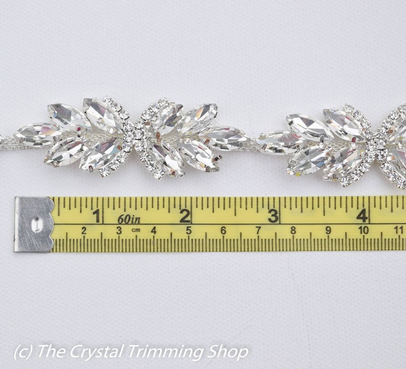 Black Crystal Rhinestone Trim by the Yard Wholesale Bridal Trim Thin Crystal Trim Black Rhinestone Applique Black Cupchain Style TR50