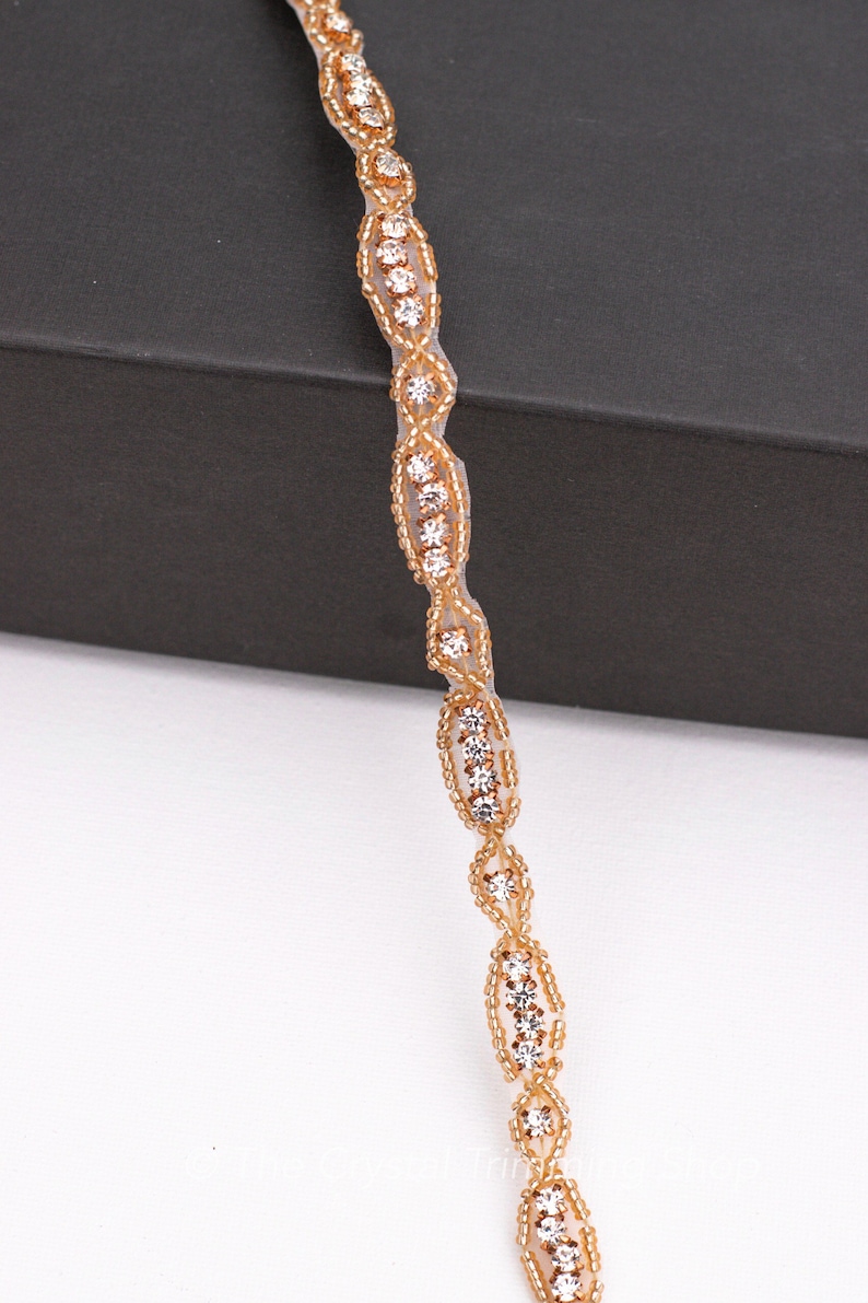 Rose Gold Rhinestone Trim by the Yardwholesale Bridal Trim Etsy India