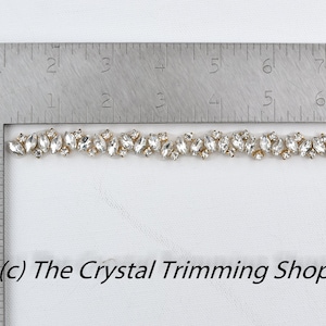 Rhinestone Trim by the Yard Wholesale Bridal Trim-Bridal Belt Thin Crystal Rhinestone Trim Sew-On Rhinestone Applique Tr90M image 8