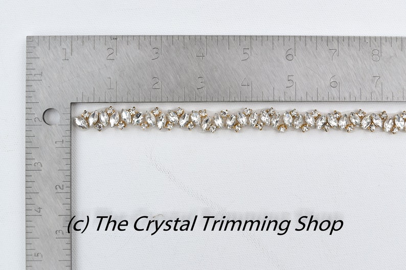 Rhinestone Trim by the Yard Wholesale Bridal Trim-Bridal Belt Thin Crystal Rhinestone Trim Sew-On Rhinestone Applique Tr90M image 8