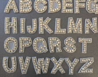 Rhinestone Letters Hotfix Alphabet Crystal Rhinestone Applique - baby headbands with letters- garter with name- Iron-On Letters