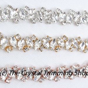 Rhinestone Trim by the Yard Wholesale Bridal Trim-Bridal Belt Thin Crystal Rhinestone Trim Sew-On Rhinestone Applique Tr90M image 4