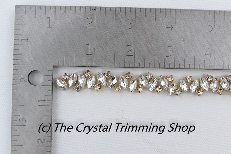 Rhinestone Trim by the Yard Wholesale Bridal Trim-Bridal Belt Thin Crystal Rhinestone Trim Sew-On Rhinestone Applique Tr90M image 9