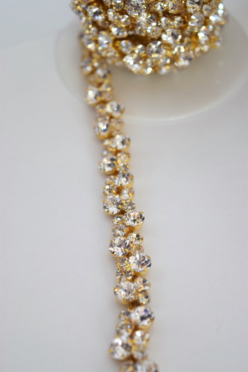 Gold Rhinestone Trim by the Yard wholesale Gold Bridal Trim Etsy