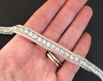 Crystal Rhinestone Trim by the Yard - Wholesale Bridal Trim - Thin Crystal Trim - Cake Banding - Baby Headband Rhinestone Applique [TR-082]
