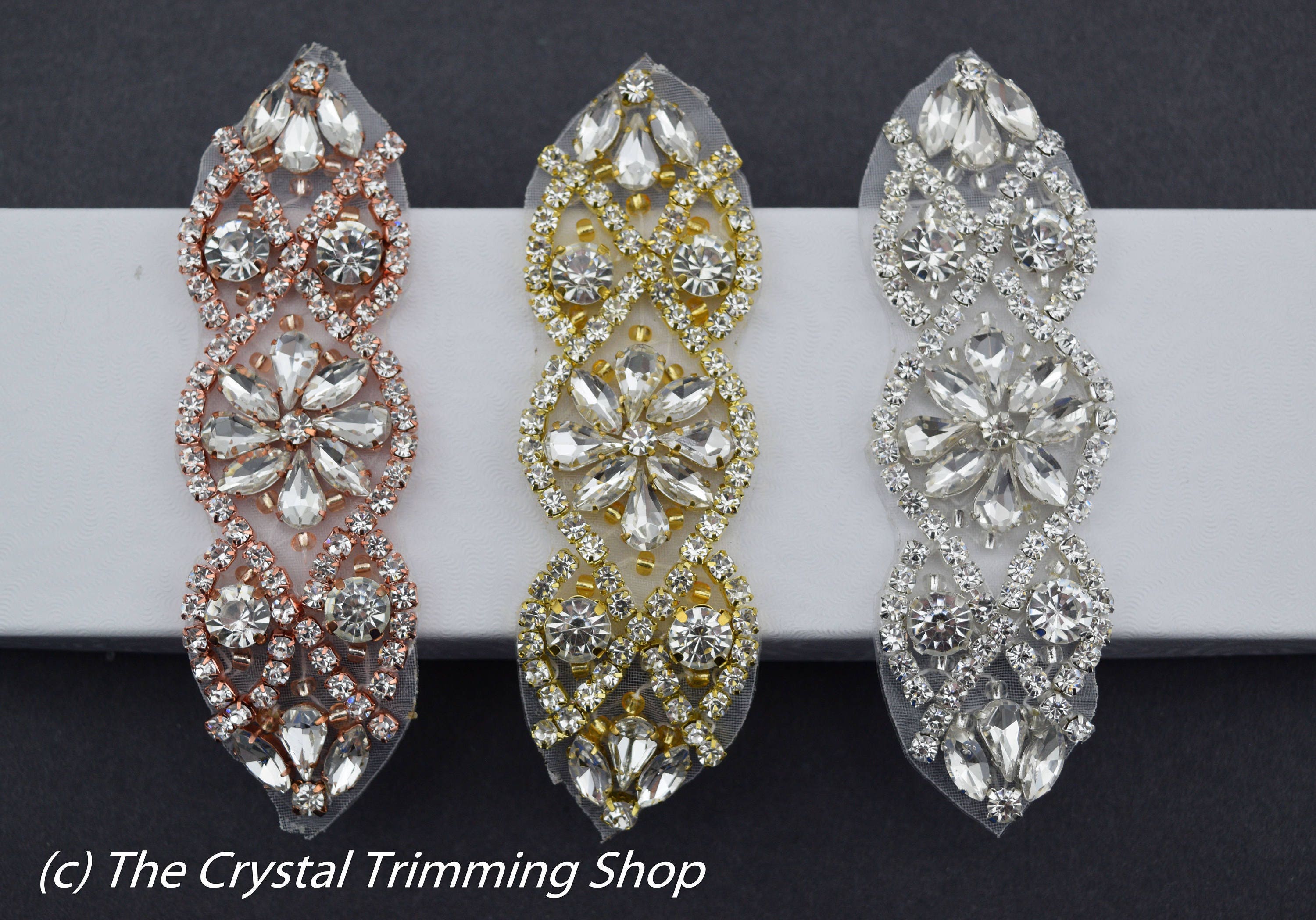 4 Small Crystal Rose Gold Rhinestone Applique DIY Baby - Etsy