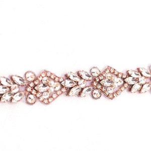 Rose Gold Rhinestone Trim by the Yard-Wholesale Bridal Trim- gold beaded trim -diy bridal belt - champagne rhinestone beaded headband