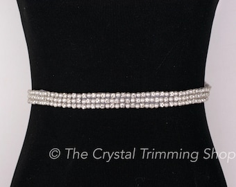 Crystal Rhinestone and pearl Trim by the Yard - Wholesale Bridal Trim - Rhinestone Applique - rhinestone banding [TR-033]
